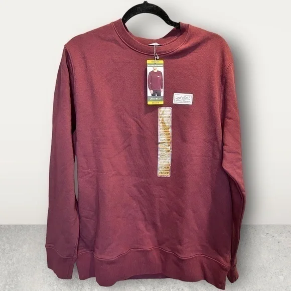 NWT ~ EDDIE BAUER SWEATSHIRTS Burgundy color ~ various sizes ~ HEAVYWEIGHT - Picture 7 of 8